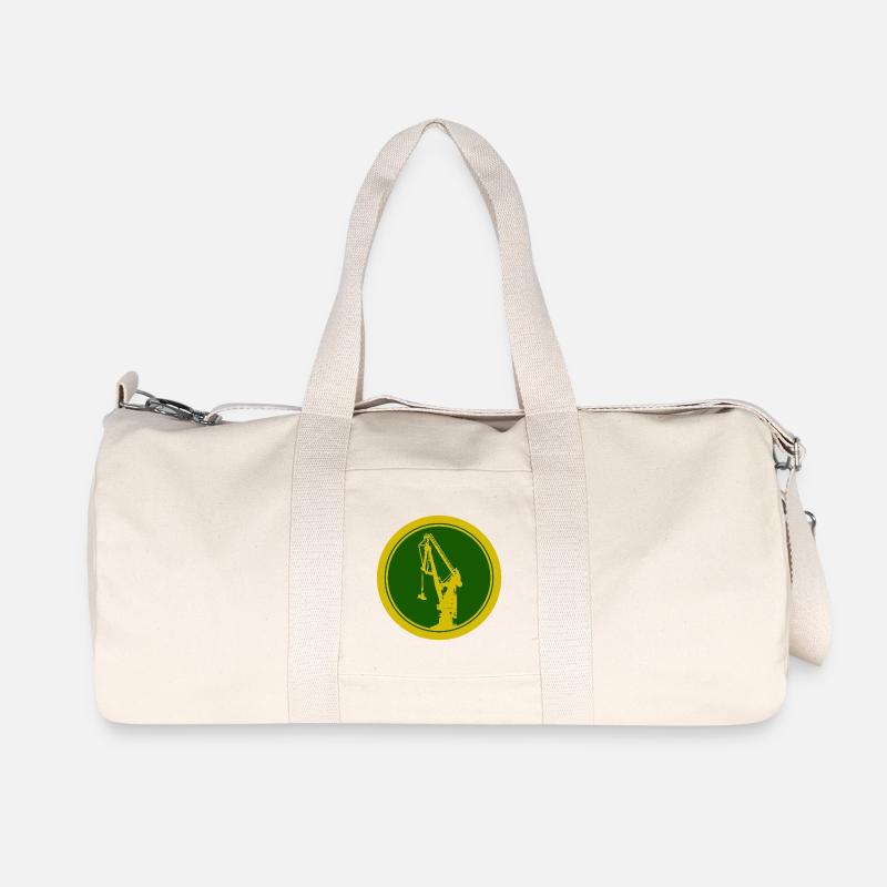 Hafenkran Silhouette 02 - Recycelte Canvas-Sporttasche von Stanley/Stella - Naturweiß