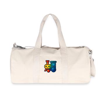 WPAP Polygon Kawaii Style Baby Toy Locomotive - Recycled Canvas Sports Bag by Stanley/Stella - natural - Front