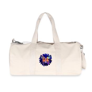 Galaxy Wings – Butterfly on Cosmic Bloom - Recycled Canvas Sports Bag by Stanley/Stella - natural - Front