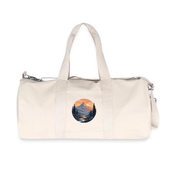 Berglandschaft bei Sonnenuntergang - Recycelte Canvas-Sporttasche von Stanley/Stella - Naturweiß - Vorne