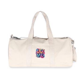 Love Wasserfarben Grafitti – Mädchen Geschenk - Recycelte Canvas-Sporttasche von Stanley/Stella - Naturweiß - Vorne