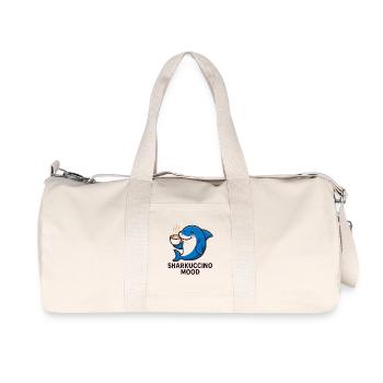 Dolphin Smile Cafe Kinder - Recycelte Canvas-Sporttasche von Stanley/Stella - Naturweiß - Vorne