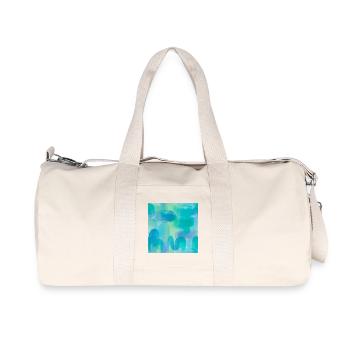 Watercolors in Blue and Green Tones - Recycled Canvas Sports Bag by Stanley/Stella - natural - Front
