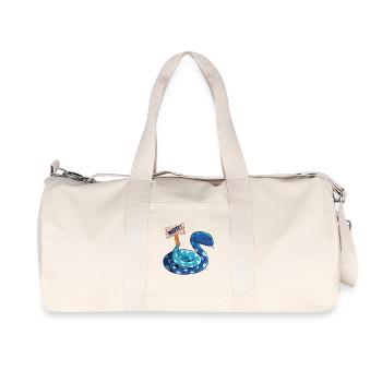 LUSTIGES WORTSPIEL WARTEN SCHLANGE - Recycelte Canvas-Sporttasche von Stanley/Stella - Naturweiß - Vorne
