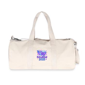 Schulanfang 2025 „Schmetterling“ - Recycelte Canvas-Sporttasche von Stanley/Stella - Naturweiß - Vorne