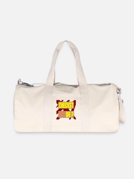 CHECKST DU WORTSCHATZ - Recycelte Canvas-Sporttasche von Stanley/Stella - Naturweiß