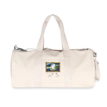 Cluck, that's what I call real art - in English - Recycled Canvas Sports Bag by Stanley/Stella - natural - Front
