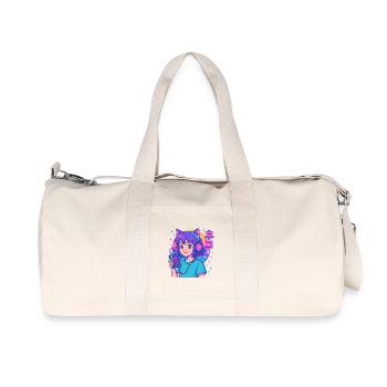 Vaporwave Neko Girl - Esthétique Anime Rétro - Sac de sport en toile recyclée Stanley/Stella - blanc naturel - Devant