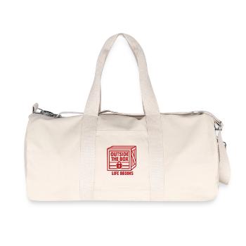 Outside the box - life begins - Recycled Canvas Sports Bag by Stanley/Stella - natural - Front