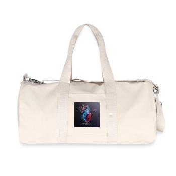 HerZschlag I Ilustration Cherry Blossoms & Hummingbird - Recycled Canvas Sports Bag by Stanley/Stella - natural - Front