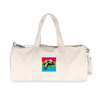Faultier - Recycelte Canvas-Sporttasche von Stanley/Stella - Naturweiß - Vorne