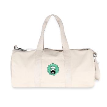 Green Creature – funny cartoon monster - Recycled Canvas Sports Bag by Stanley/Stella - natural - Front