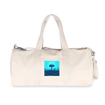 Futuristische blaue psychedelische Pilzszene - Recycelte Canvas-Sporttasche von Stanley/Stella - Naturweiß - Vorne