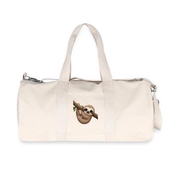 Cute sloth with branch - Recycled Canvas Sports Bag by Stanley/Stella - natural - Front