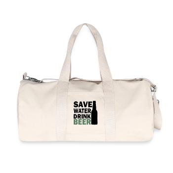 Hops and Barley Beer Illustration - Recycled Canvas Sports Bag by Stanley/Stella - natural - Front