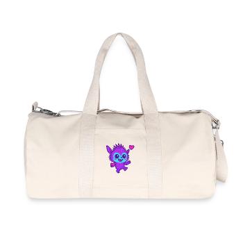 Buntes Fantasy-Wesen mit Herz – Süß & Frech Cartoo - Recycelte Canvas-Sporttasche von Stanley/Stella - Naturweiß - Vorne