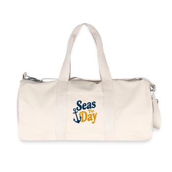 Seas The Day - Symbole de l’ancre - Sac de sport en toile recyclée Stanley/Stella - blanc naturel - Devant