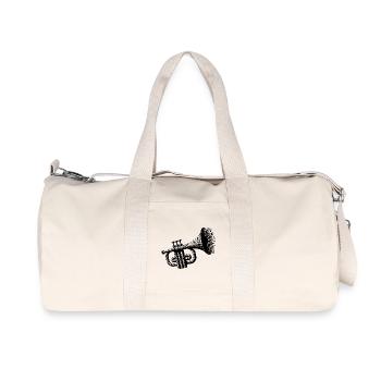 Trompete an, Sorgen aus Notenexplosion Musikmagie - Recycelte Canvas-Sporttasche von Stanley/Stella - Naturweiß - Vorne