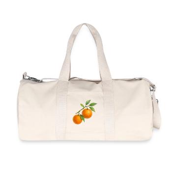 Orange branch with ripe fruit - Recycled Canvas Sports Bag by Stanley/Stella - natural - Front