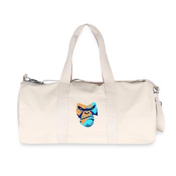 Imprimé imprété Gorille Bleu Devant - Sac de sport en toile recyclée Stanley/Stella - blanc naturel - Devant