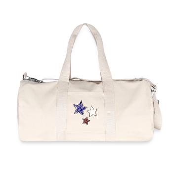 Colorful stars with dynamic tracings - Recycled Canvas Sports Bag by Stanley/Stella - natural - Front