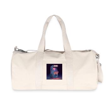 Retro Arcade Machine – Neon Gaming Vibes - Recycled Canvas Sports Bag by Stanley/Stella - natural - Front
