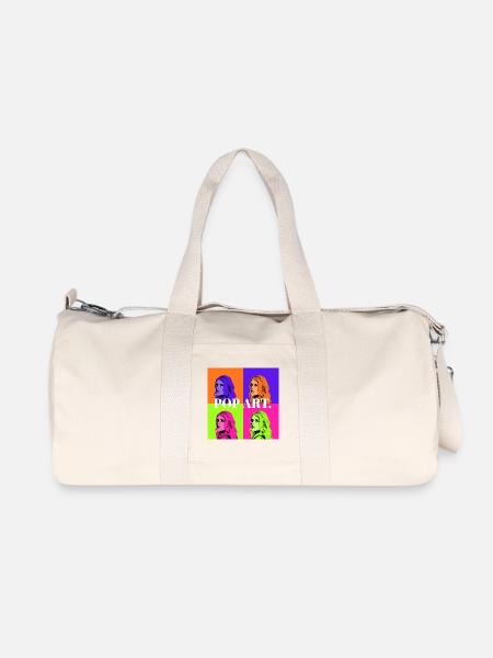 Pop Art Frauenporträt in Pastellfarben - Recycelte Canvas-Sporttasche von Stanley/Stella - Naturweiß