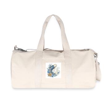 Koi Fish & Lotus – Romantic Japan Design - Recycled Canvas Sports Bag by Stanley/Stella - natural - Front