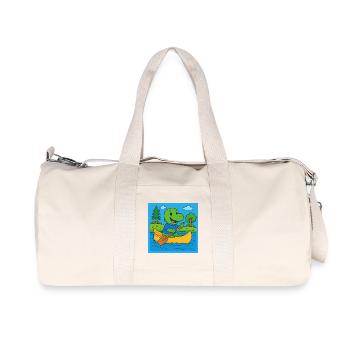 Little dinosaur in a canoe - Recycled Canvas Sports Bag by Stanley/Stella - natural - Front