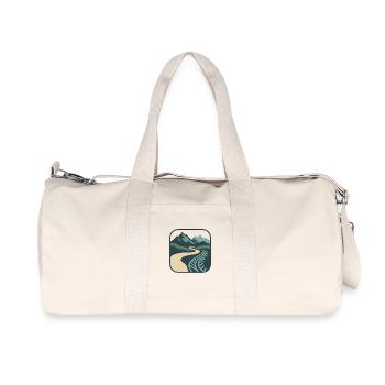 Mountain trail with rail and path design - Recycled Canvas Sports Bag by Stanley/Stella - natural - Front