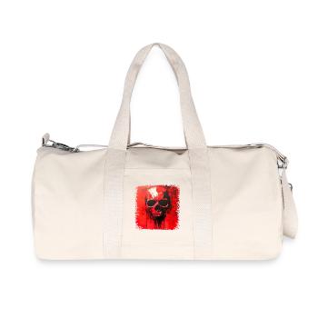 Dunkler Skull Kunstdruck - Recycelte Canvas-Sporttasche von Stanley/Stella - Naturweiß - Vorne