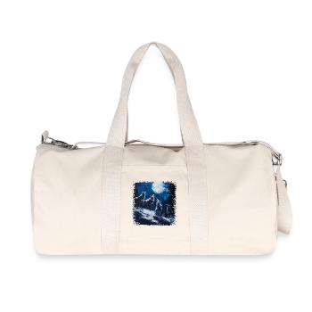 Wolf group under full moon - Recycled Canvas Sports Bag by Stanley/Stella - natural - Front