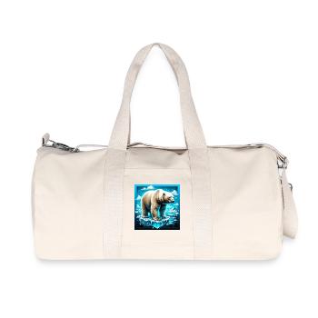 polar bear - Recycled Canvas Sports Bag by Stanley/Stella - natural - Front