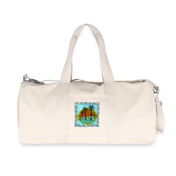 Beach palms full of sun in Can Picafort - Recycled Canvas Sports Bag by Stanley/Stella - natural - Front