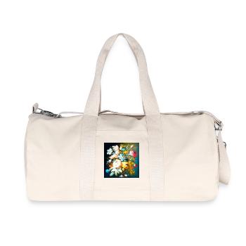 Bouquet of still life on dark old style - Recycled Canvas Sports Bag by Stanley/Stella - natural - Front