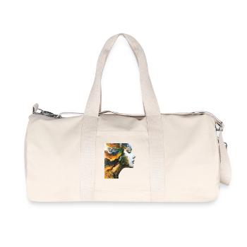 Farbenfrohe Gesichts-Kunst Illustration - Recycelte Canvas-Sporttasche von Stanley/Stella - Naturweiß - Vorne