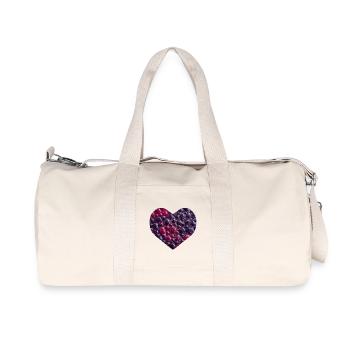 Cœur aux paillettes - peint à la main par Martina Eßer - Sac de sport en toile recyclée Stanley/Stella - blanc naturel - Devant