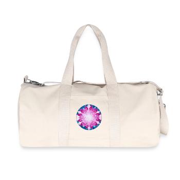 FlowersMandala in Magenta, Pink and Blue - Recycled Canvas Sports Bag by Stanley/Stella - natural - Front