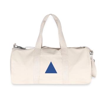 Abstract Blue Triangle Pattern - Recycled Canvas Sports Bag by Stanley/Stella - natural - Front