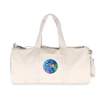 Colibri et fleurs à géométrie sacrée - Sac de sport en toile recyclée Stanley/Stella - blanc naturel - Devant