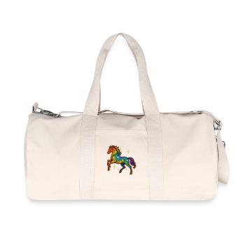 Regenbogen Pferd | Einhorn Glitzertraum - Recycelte Canvas-Sporttasche von Stanley/Stella - Naturweiß - Vorne