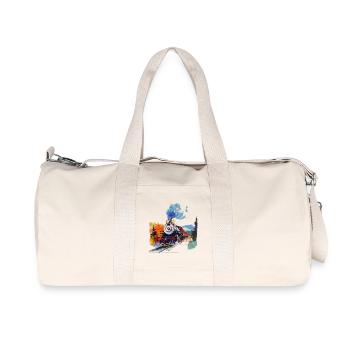 Locomotive à vapeur aquarelle dans les montagnes - Sac de sport en toile recyclée Stanley/Stella - blanc naturel - Devant