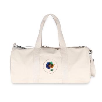 Blütenring Farbspiel - Recycelte Canvas-Sporttasche von Stanley/Stella - Naturweiß - Vorne