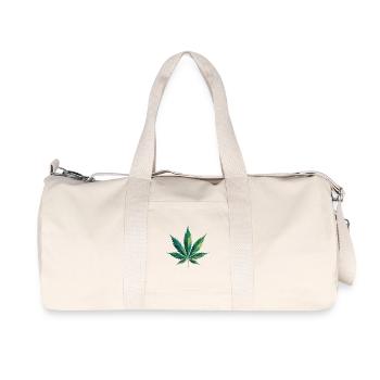 Feuille de Cannabis - Mèmes Amusants Sur Le Cannabis - Sac de sport en toile recyclée Stanley/Stella - blanc naturel - Devant