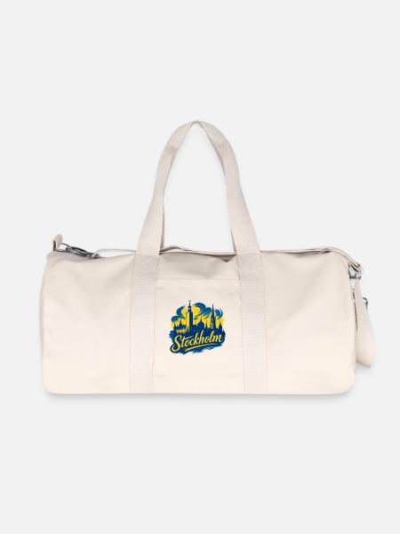 Stockholm gelb blau Hauptstadt Schweden Geschenk - Recycelte Canvas-Sporttasche von Stanley/Stella - Naturweiß