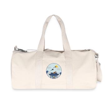 Korean House with Birds – Traditional Design - Recycled Canvas Sports Bag by Stanley/Stella - natural - Front