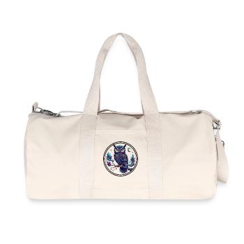 Kristall-Eulenzauber in Mitternachtsfarben - Recycelte Canvas-Sporttasche von Stanley/Stella - Naturweiß - Vorne