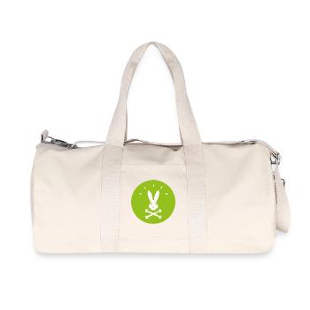 Pirate Bunny in Jolly Roger Style Green Easter Bunny - Recycled Canvas Sports Bag by Stanley/Stella - natural - Front