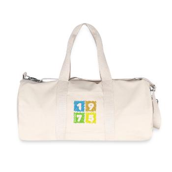 50th Birthday Colored Patches since 11/1975 - Recycled Canvas Sports Bag by Stanley/Stella - natural - Front