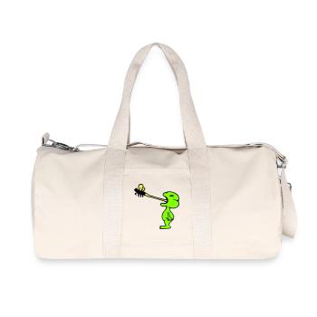 Frog catches fly tongue mosquito eat hunger toad - Recycled Canvas Sports Bag by Stanley/Stella - natural - Front